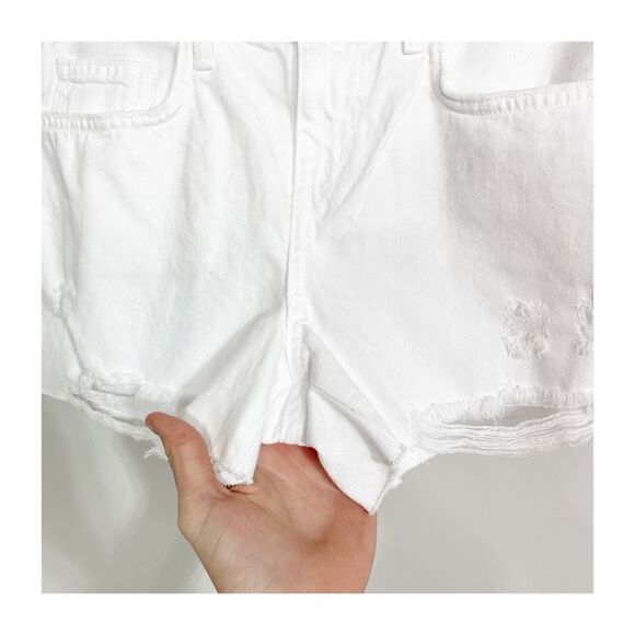 L'AGENCE Womens Audrey Cut-Off Denim Shorts Distressed White Ladies Size 27 New - Picture 4 of 6